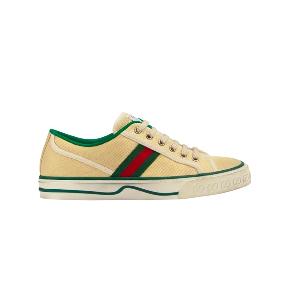 Gucci 1977 Tennis Butter Cotton Sneakers Mens 10 Shoes Retro Vintage Stripe